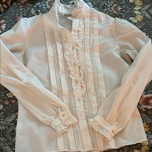 Vintage TopShop cream button down blouse